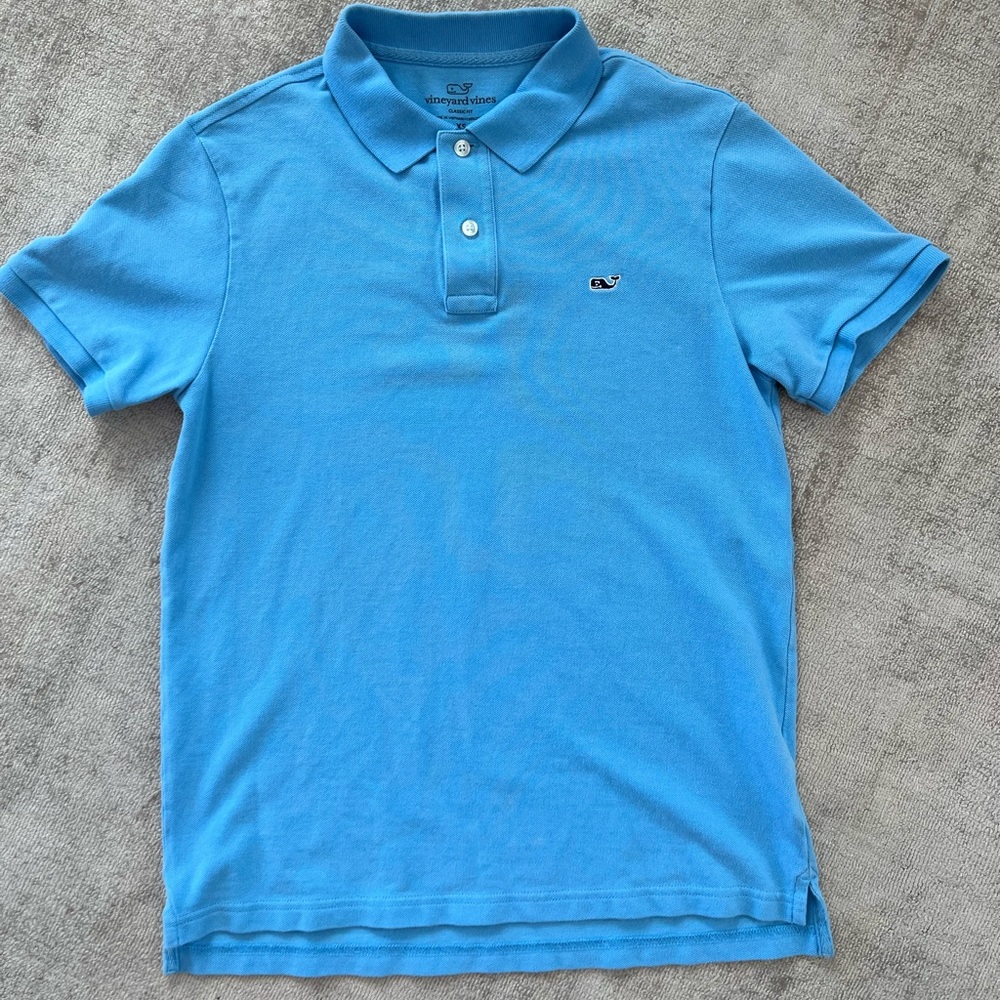 Vineyard Vines Blue Classic Pique Polo Short Sleeve Mens size XS EUC